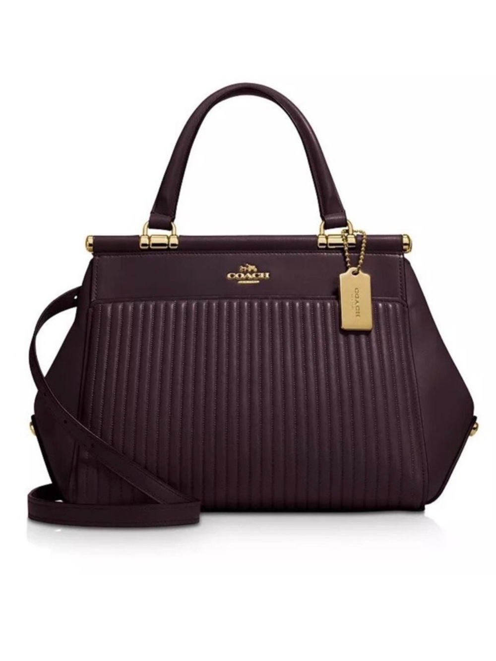 Coach Grace Quilted Leather Satchel in Oxblood
